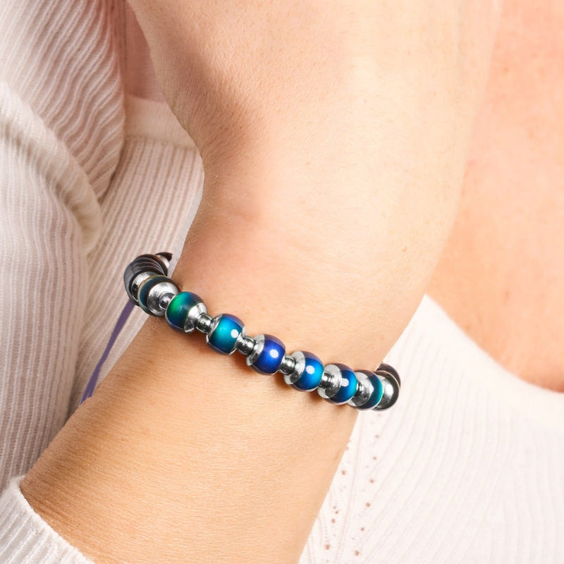 Chromates | Argent x Lilas | Bracelet à breloques pierre d'humeur