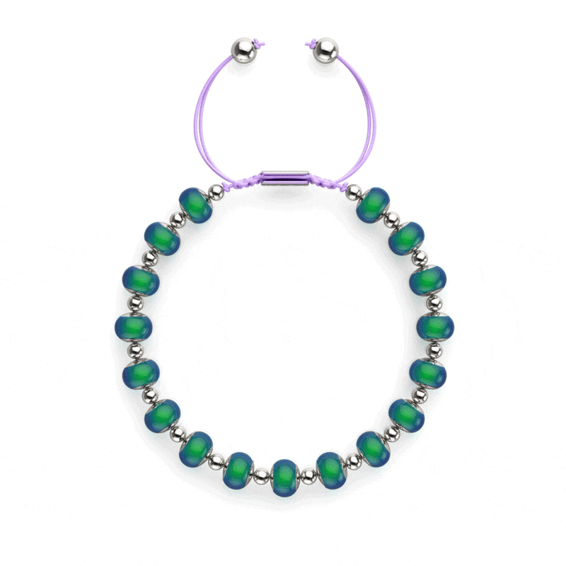 Chromates | Argent x Lilas | Bracelet à breloques pierre d'humeur