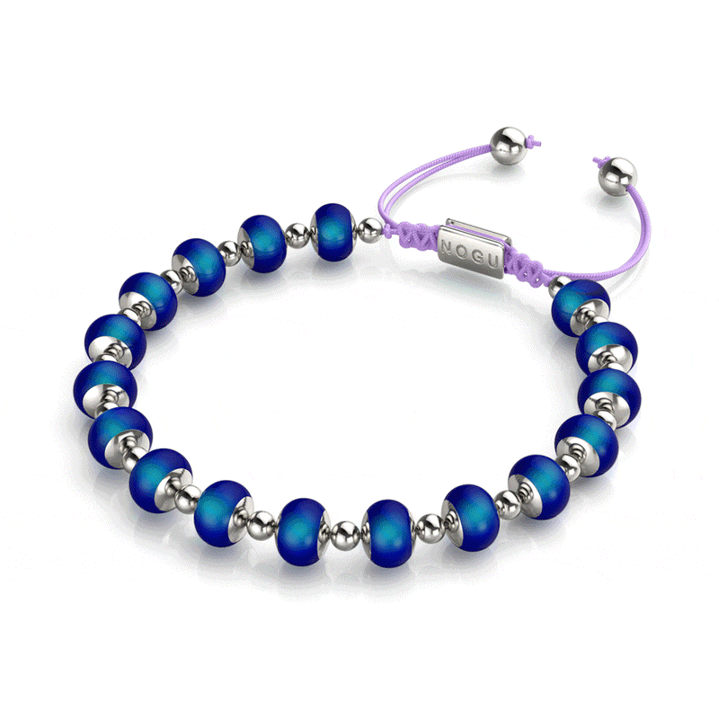 Chromates | Argent x Lilas | Bracelet à breloques pierre d'humeur