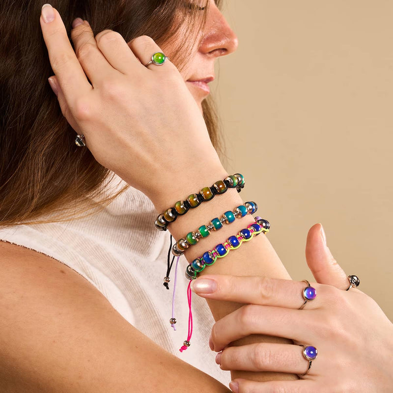 Chromates | Argent x Lilas | Bracelet à breloques pierre d'humeur