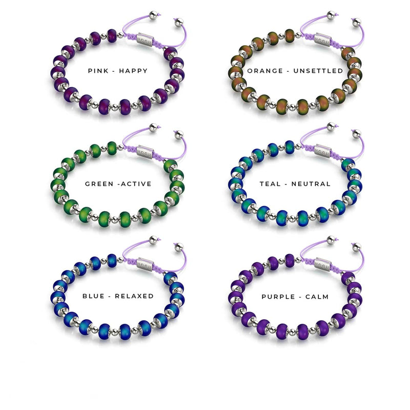 Chromates | Argent x Lilas | Bracelet à breloques pierre d'humeur