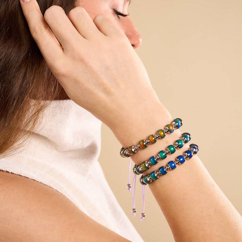 Chromates | Argent x Lilas | Bracelet à breloques pierre d'humeur