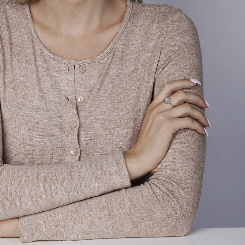 Pierre de lune arc-en-ciel | Argent sterling .925 | Anneau