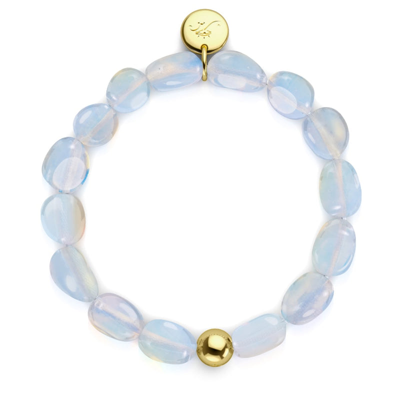 Opal Moonstone x .925 Sterling Gold Vermeil | Pebble Bracelet
