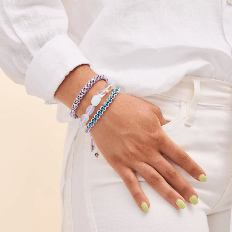 Pierre de lune opale x argent sterling .925 | Bracelet Galet