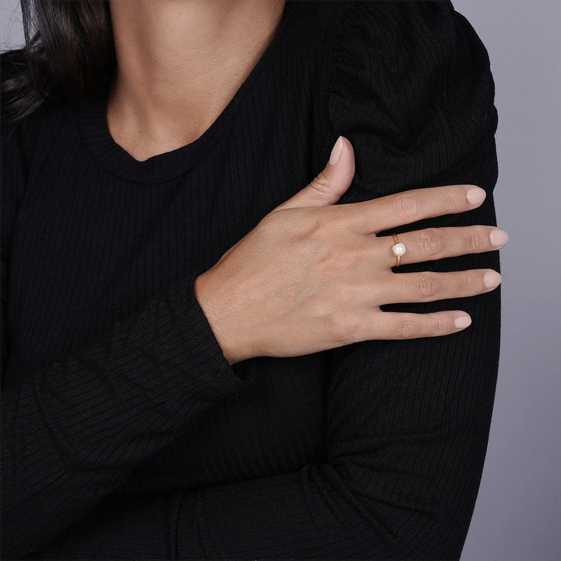 Or Vermeil | Anneau de perle naturelle
