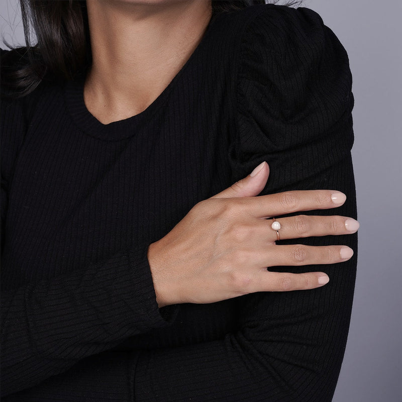 Or Rose Vermeil | Anneau de perle naturelle