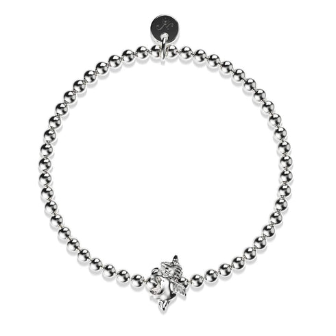 Pégase | Argent | Bracelet à breloques licorne ailée