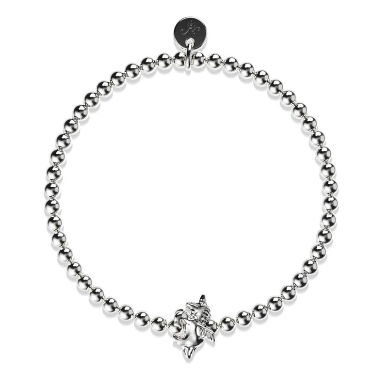 Pégase | Argent | Bracelet à breloques licorne ailée