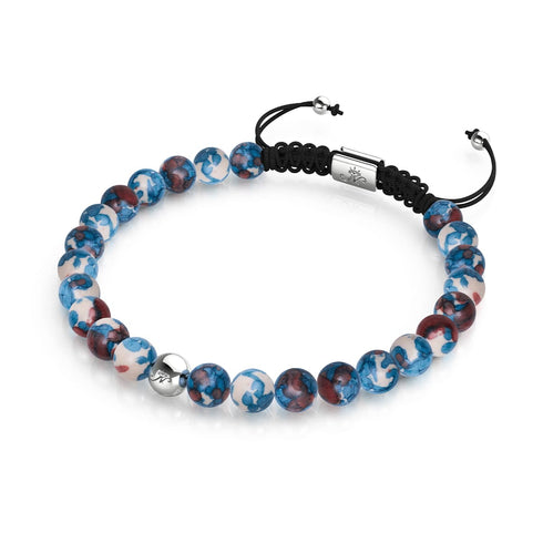 Bracelet Macramé Porcelaine Picasso | Chocolat Saphir