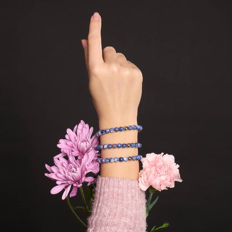 Bracelet Macramé Porcelaine Picasso | Cobalt et Crème