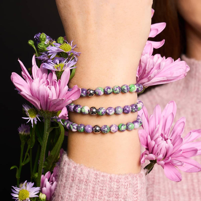 Picasso Porcelain Macrame Bracelet | Grape