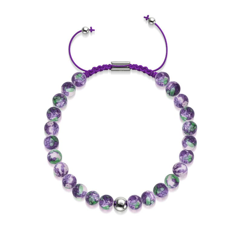 Picasso Porcelain Macrame Bracelet | Grape