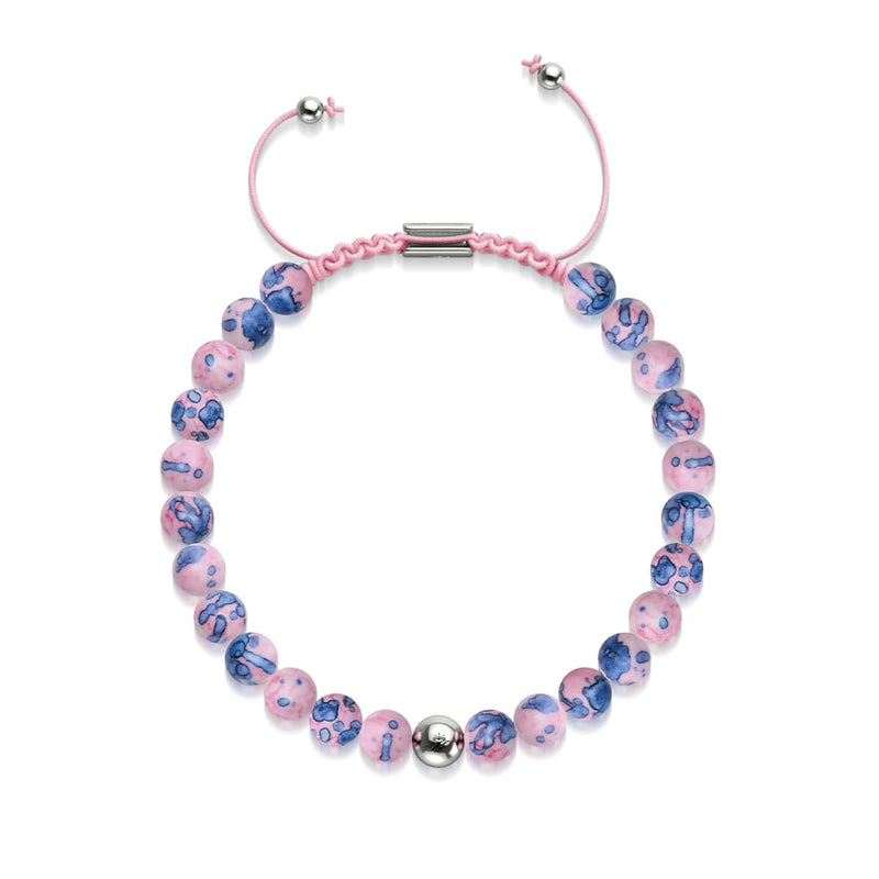 Picasso Porcelain Macrame Bracelet | Piglet Blue