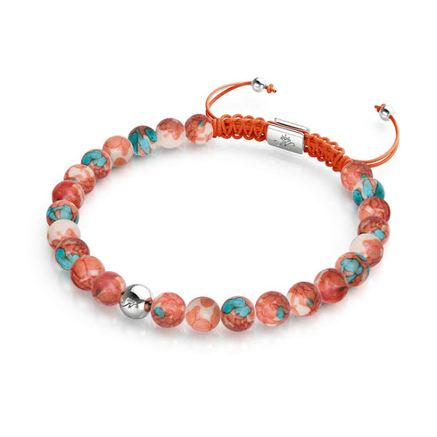 Picasso Porcelain Macrame Bracelet | Rusted Teal