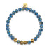 Bracelet Mini Pixiu Feng Shui | Élément EAU | Agate bleue x or 18 carats
