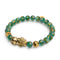 Bracelet Pixiu Feng Shui | Élément TERRE | Agate verte x or 18 carats