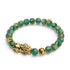 Bracelet Pixiu Feng Shui | Élément TERRE | Agate verte x or 18 carats
