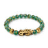 Bracelet Pixiu Feng Shui | Élément TERRE | Agate verte x or 18 carats