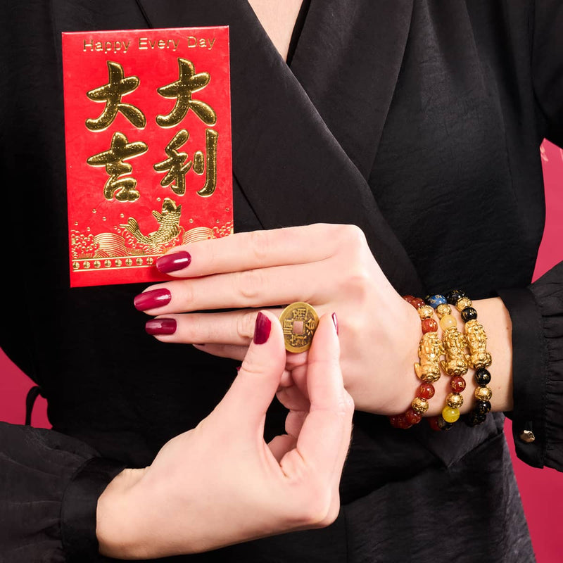 Bracelet Pixiu Feng Shui | CINQ Éléments | Chakra Agate x Or 18 carats