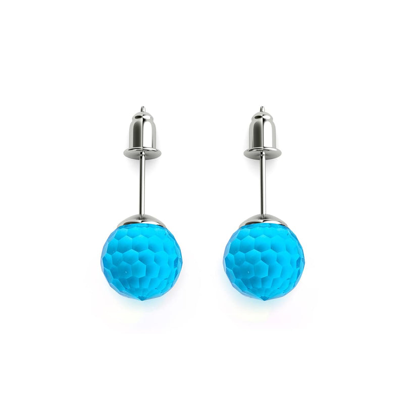 Aigue-marine | Argent sterling .925 | Boucles d'oreilles tige Prisma