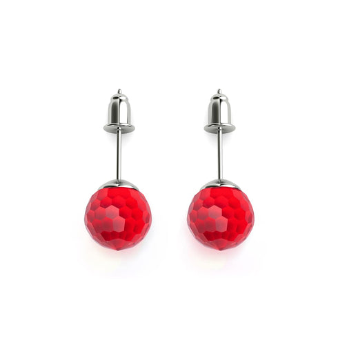 Rubis | Argent sterling .925 | Boucles d'oreilles tige Prisma