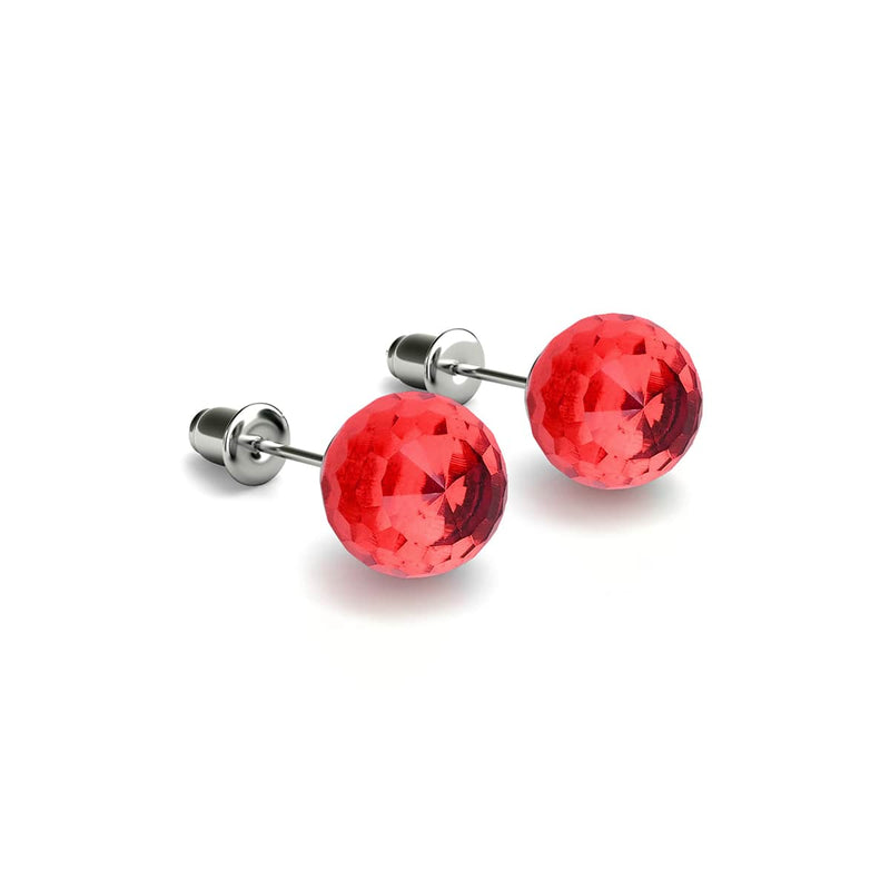 Rubis | Argent sterling .925 | Boucles d'oreilles tige Prisma