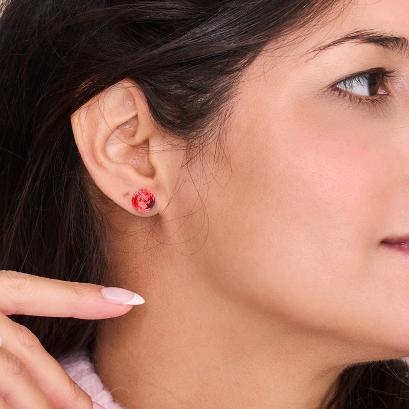 Rubis | Argent sterling .925 | Boucles d'oreilles tige Prisma