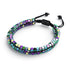 Mini Géome Sacrée | Hématite arc-en-ciel x Gunmetal | Bracelet Triple Rang