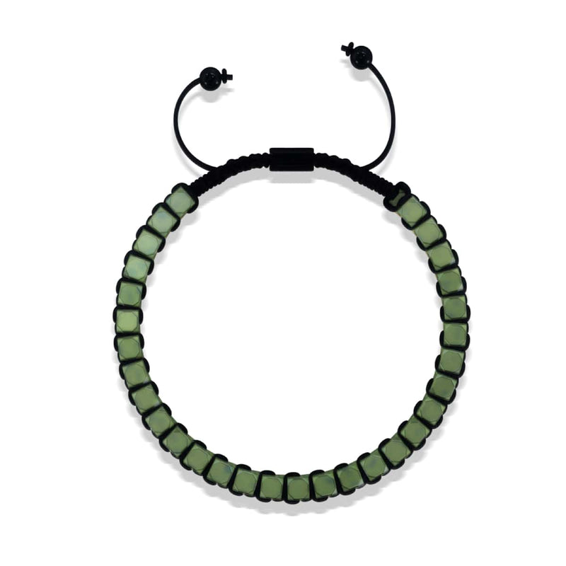 Géome sacrée | Hématite écume de mer mate | Bronze à canon | Bracelet octaèdre