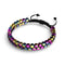 Géome sacrée | Hématite arc-en-ciel | Bronze à canon | Bracelet octaèdre