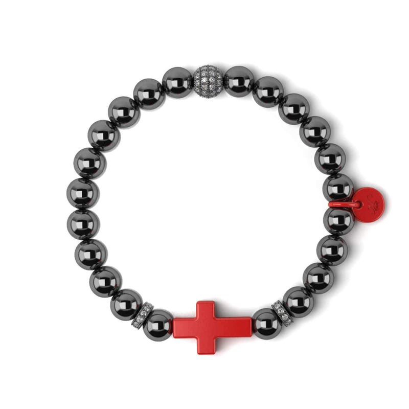 Bronze à canon et émail rouge | Bracelet Croix du Père Noël