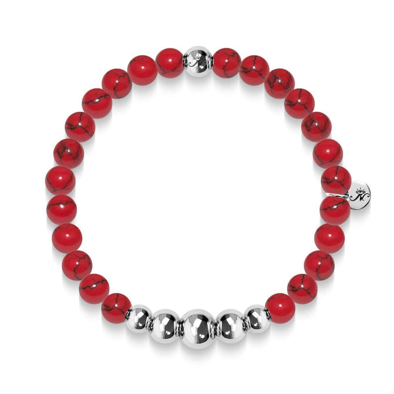 Rouge Turquoise | Argent et émail rouge | Bracelet à breloques Père Noël