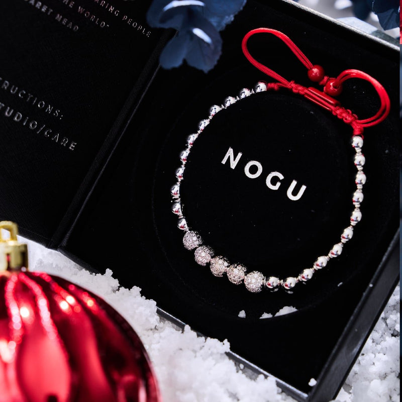 Argent et émail rouge | Gala de cristal | Bracelet Père Noël