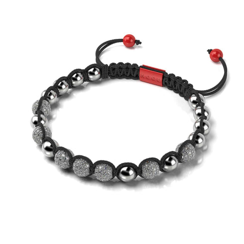 Argent et émail rouge | Bracelet Père Noël Kikiballa Cristal | Noir