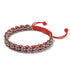 Silver and Red Enamel | Kismet Links | Macrame Santa Bracelet