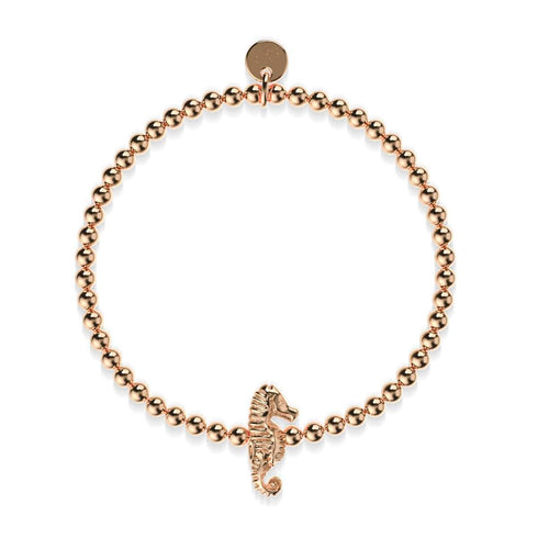 Récif | Or rose 18 carats | Bracelet à breloques hippocampe