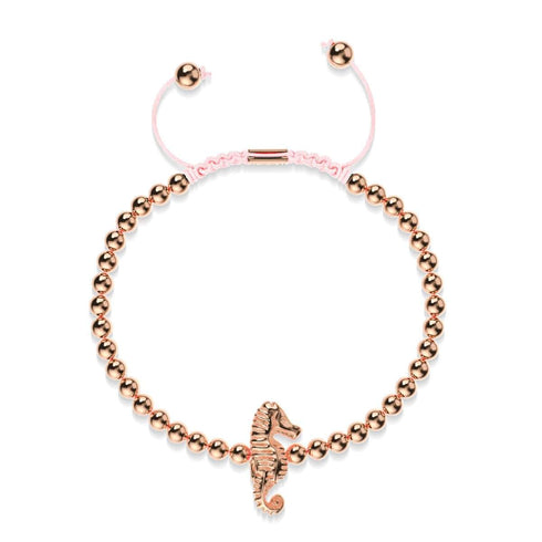 Récif | Or rose 18 carats | Bracelet Charmballa Macramé Hippocampe