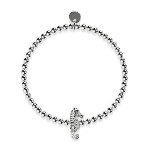 Récif | Argent | Bracelet à breloques hippocampe