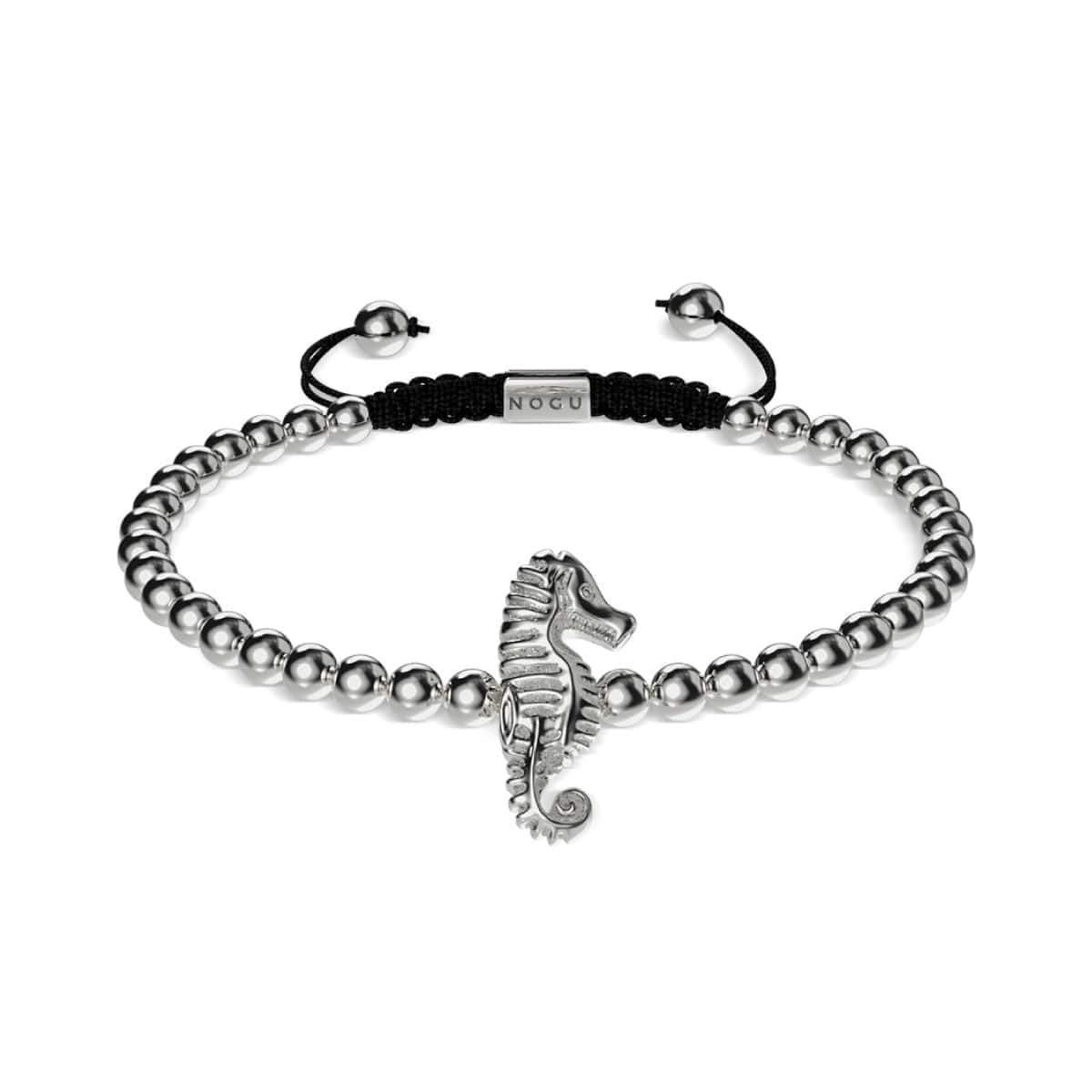 Récif | Argent | Bracelet Charmballa Macramé Hippocampe