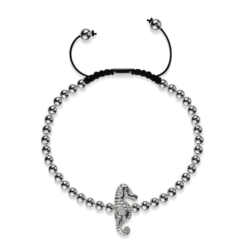Reef | Silver | Seahorse Macrame Charmballa Bracelet