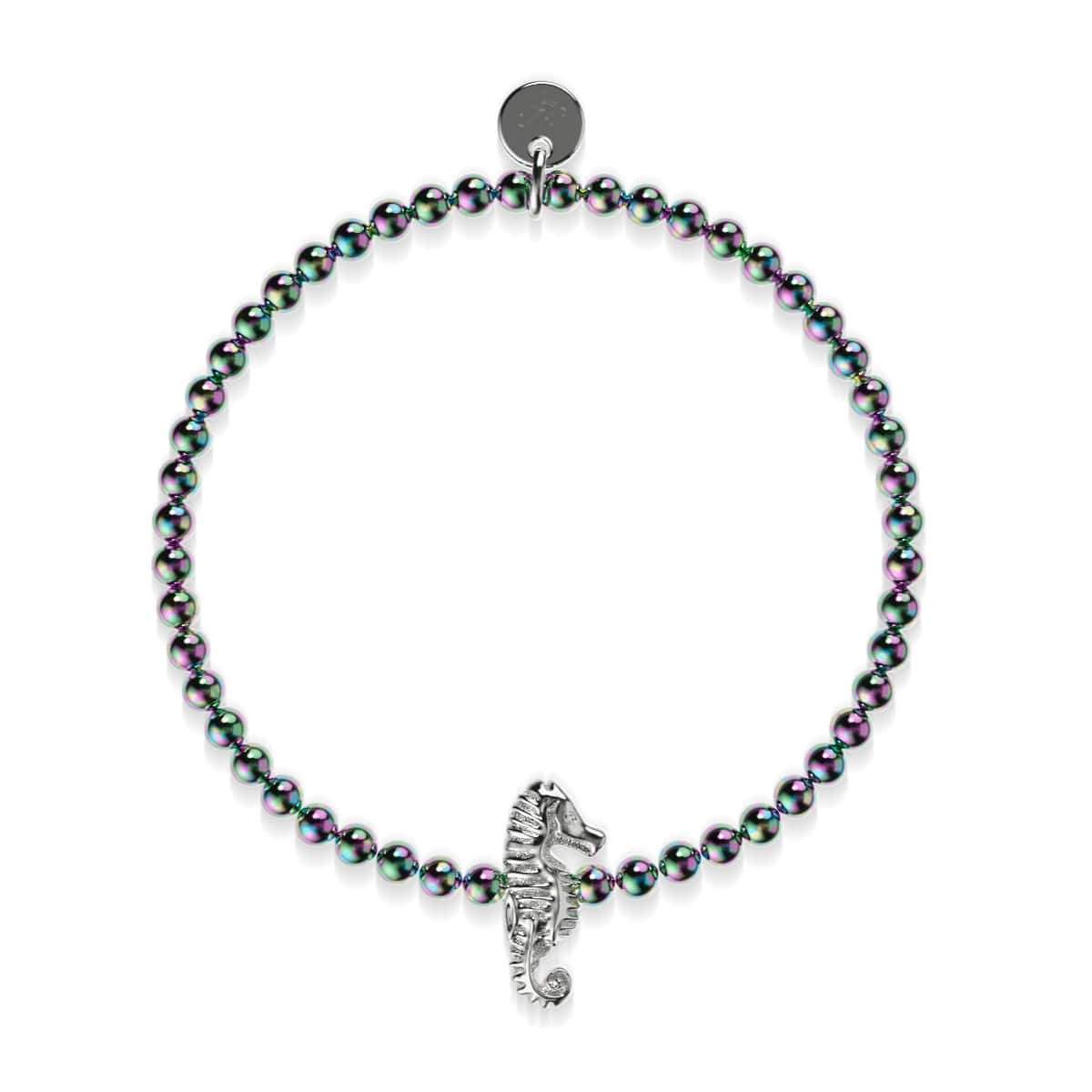 Récif | Licorne Argent | Bracelet à breloques hippocampe