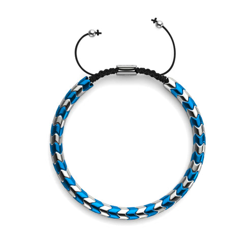 Serpentin | Hématite bleue et argent x argent | Bracelet Vague