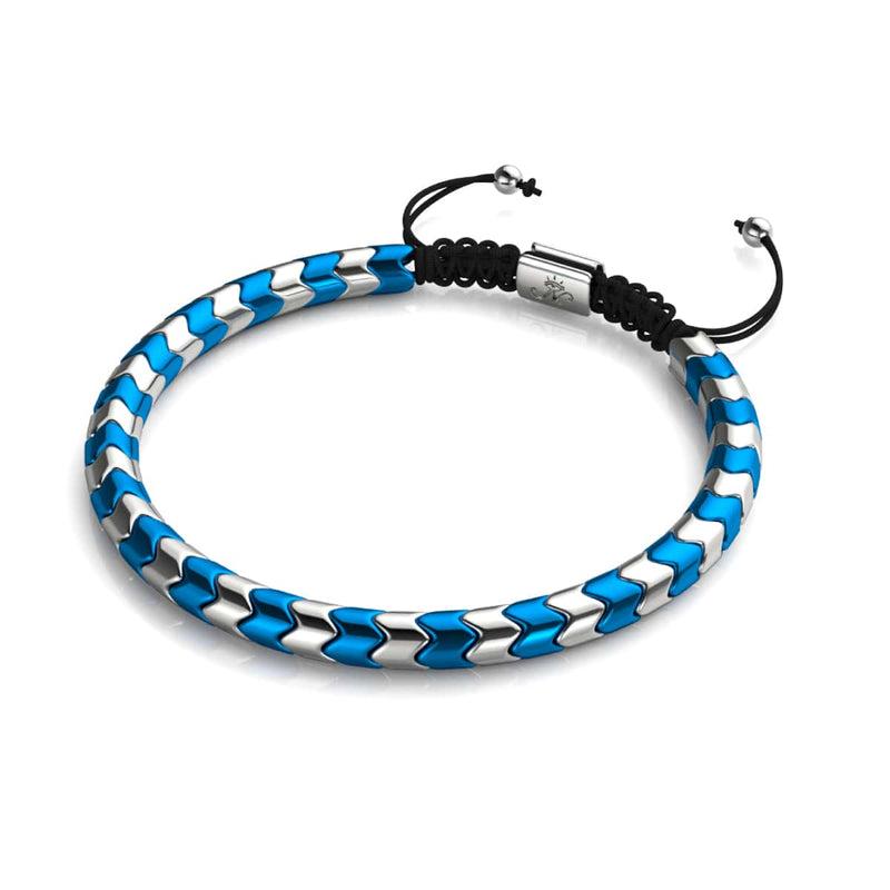 Serpentin | Hématite bleue et argent x argent | Bracelet Vague