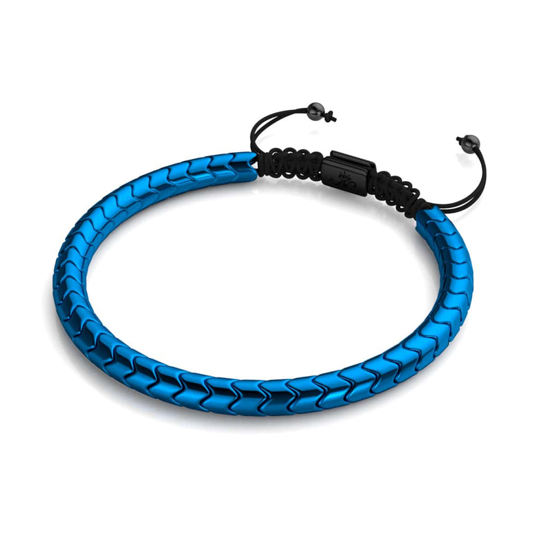 Serpentin | Hématite bleue x Gunmetal | Bracelet Vague