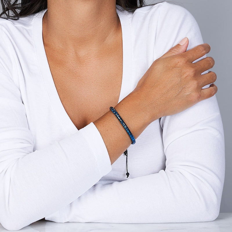 Serpentin | Hématite bleue x Gunmetal | Bracelet Vague