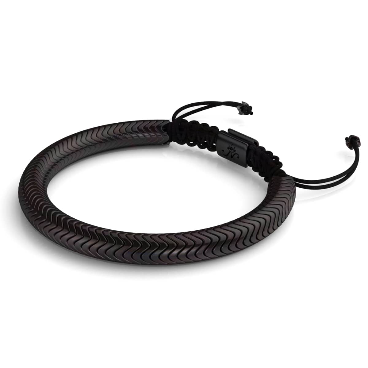 Serpentin | Onyx Hématite x Gunmetal | Bracelet Double Vague