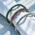 Serpentin | Arc-en-ciel Hématite x Licorne Argent | Bracelet Double Vague