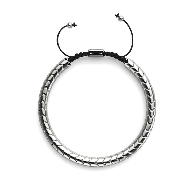 Serpentine | Silver Hematite x Silver | Wave Bracelet