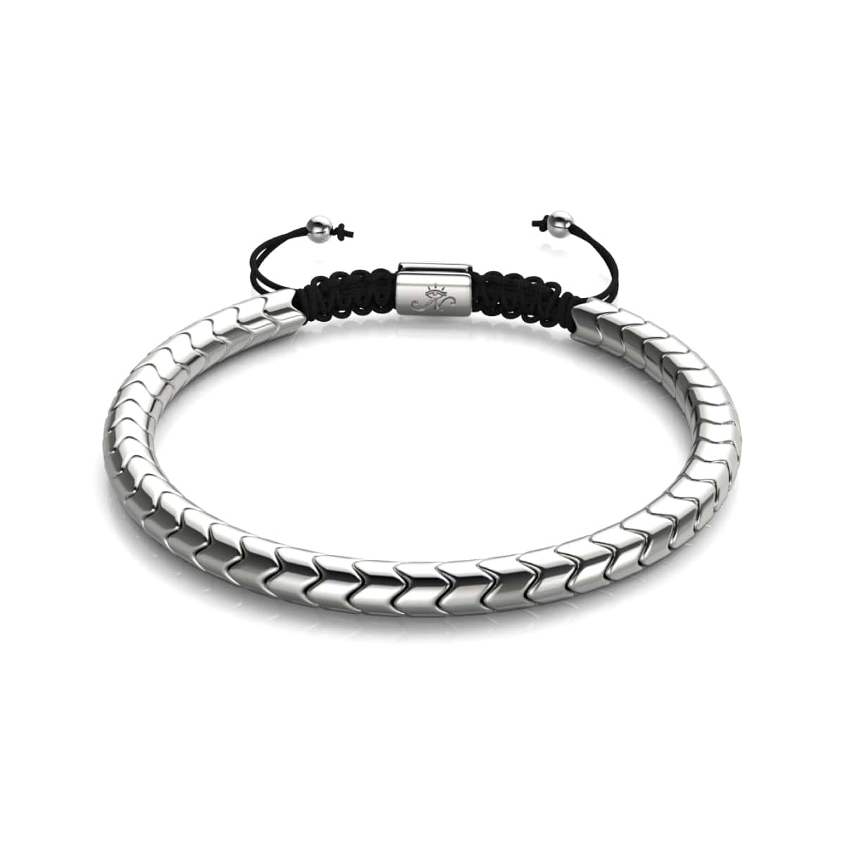 Serpentine | Silver Hematite x Silver | Wave Bracelet